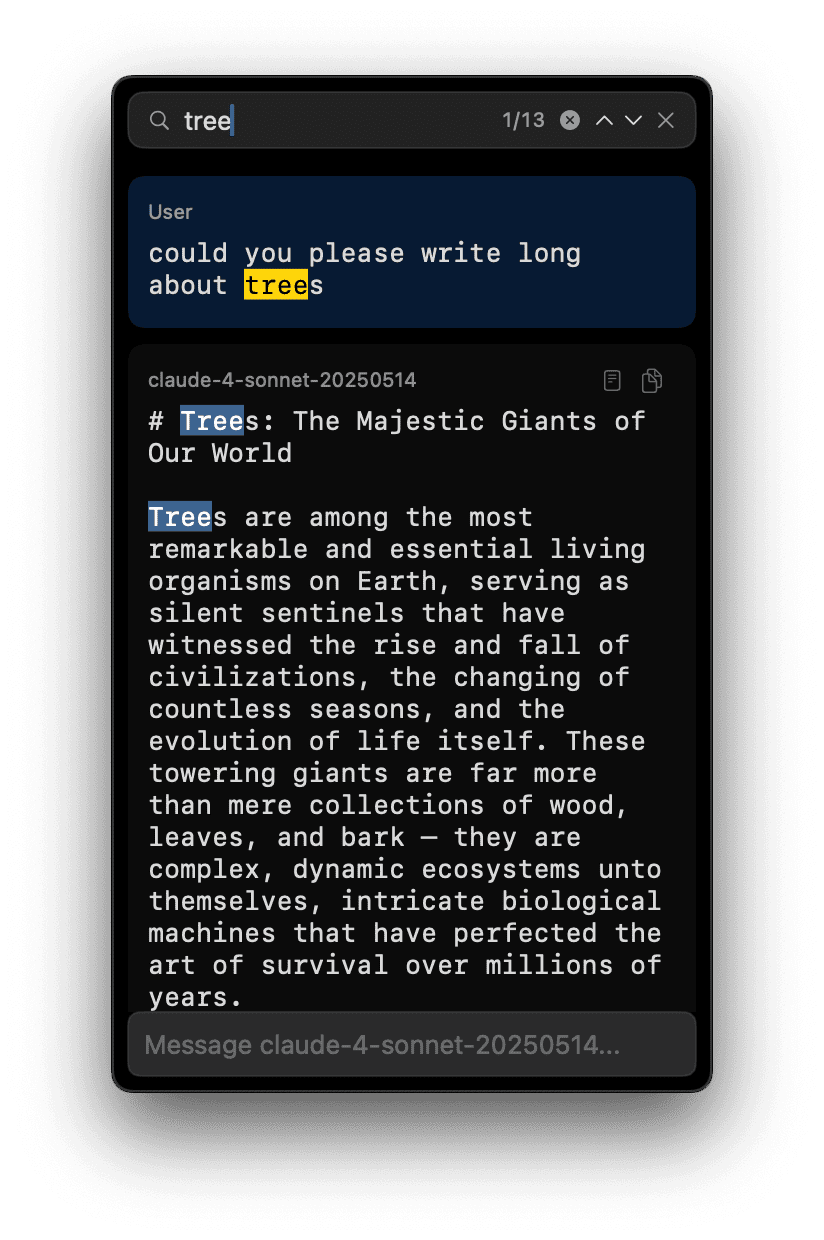 Tomo chatting with an Ollama model